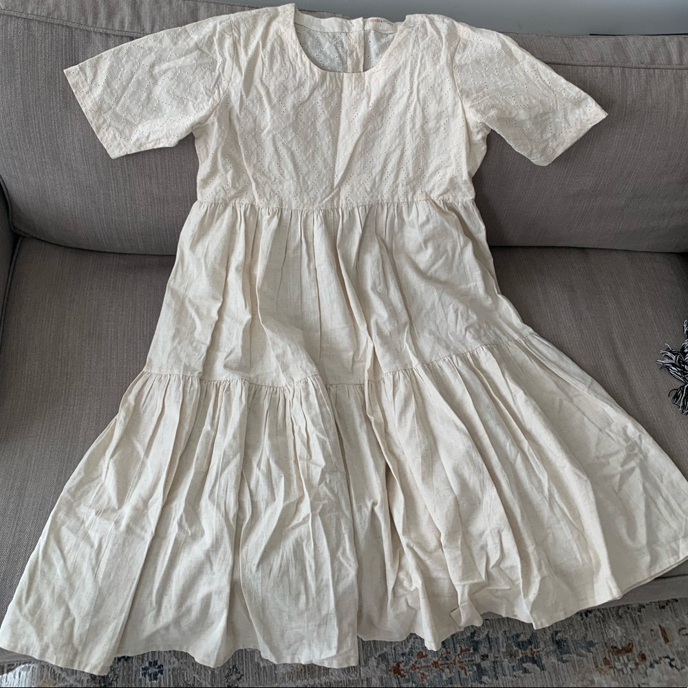 NWT Bombay Paisley Eyelet Tiered Midi Dress